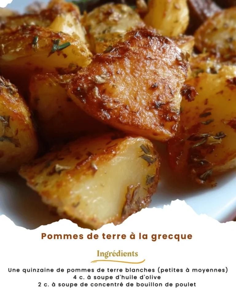 Pommes de terre à la grecque de Laurence, un plat savoureux préparé avec soin.