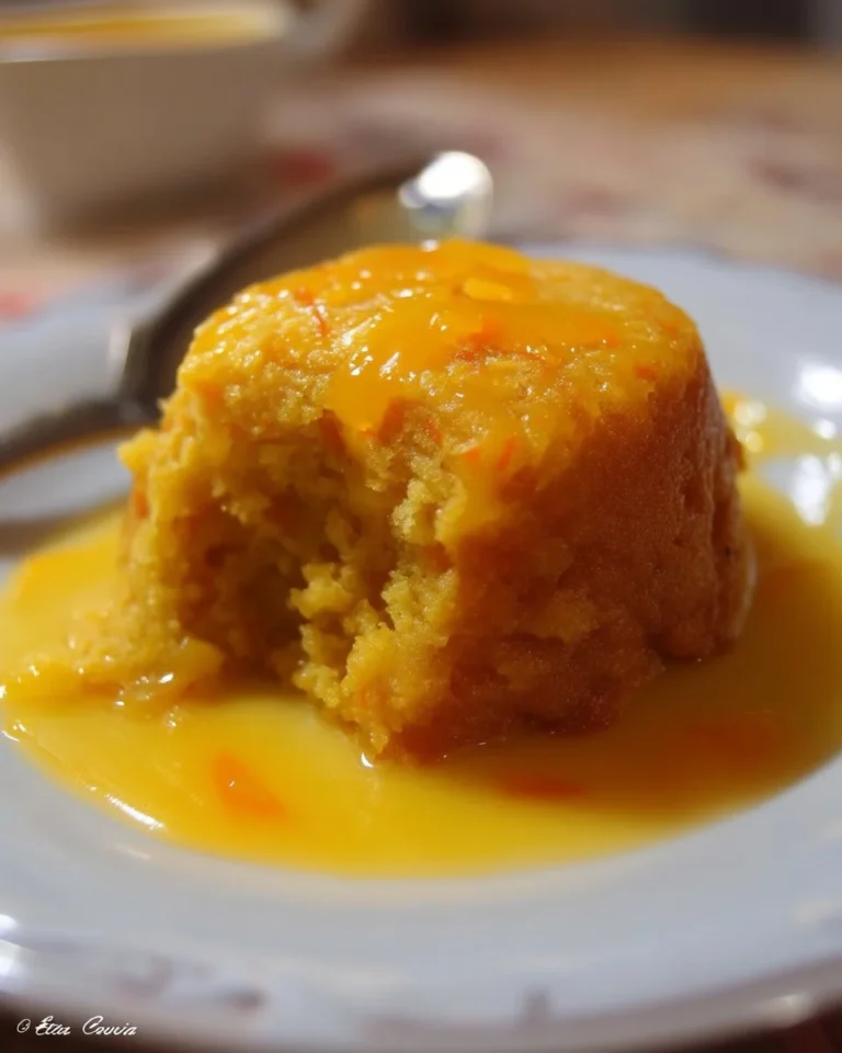 Pouding aux carottes à la vapeur avec sauce à l'orange
