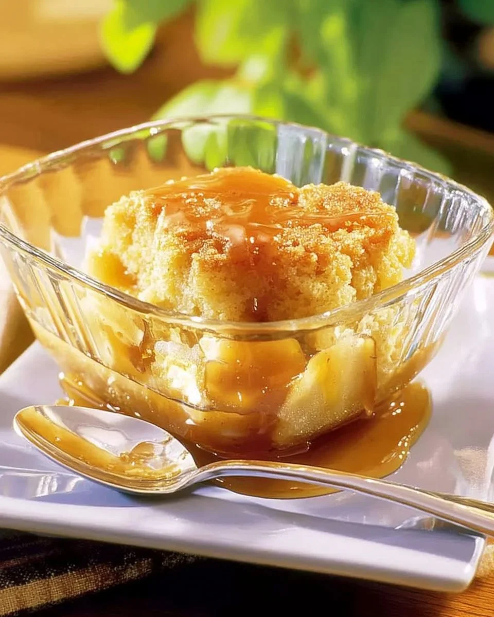 Pouding chômeur au sirop d'érable servi dans un bol