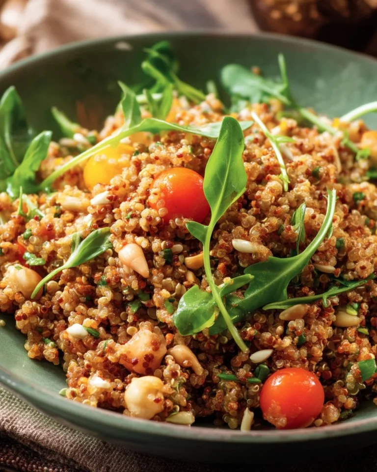 Salade de quinoa rôti à l'indienne avec épices et légumes colorés