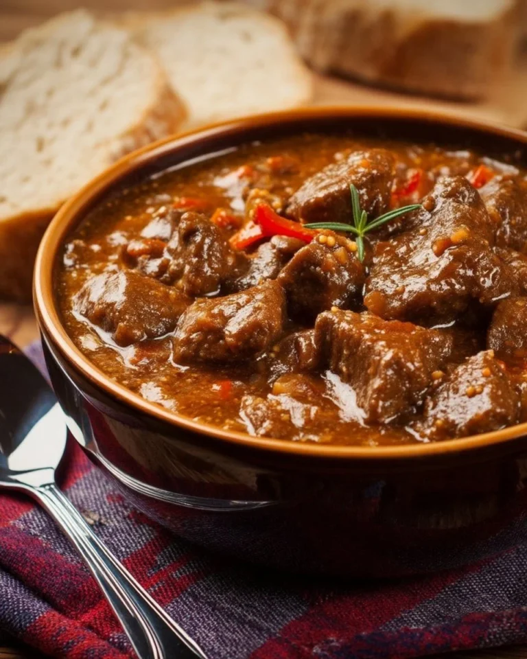 Ragoût de bœuf traditionnel mijoté avec légumes et épices
