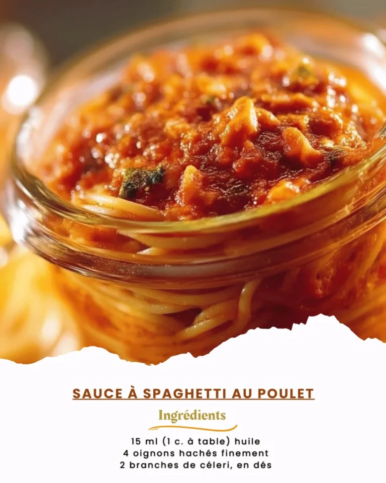 Recette de sauce à spaghetti au poulet avec ingrédients frais et savoureux