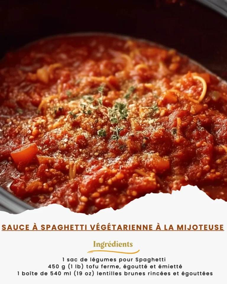 Recette de sauce à spaghetti végétarienne à la mijoteuse avec des ingrédients frais.