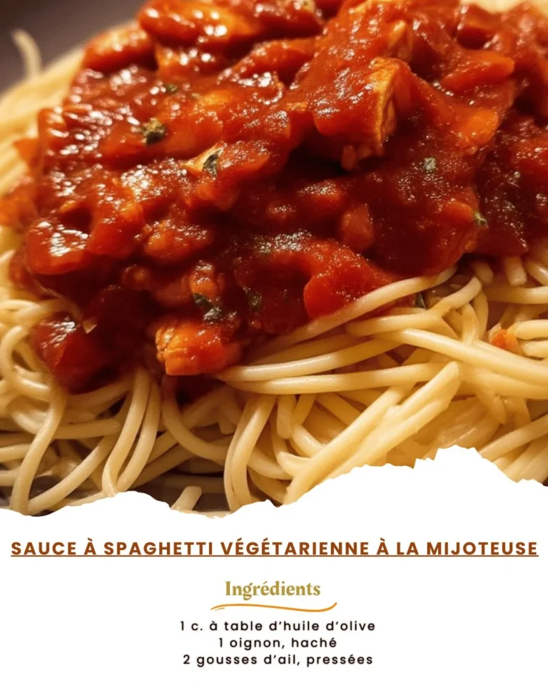 Recette de sauce à spaghetti végétarienne préparée à la mijoteuse