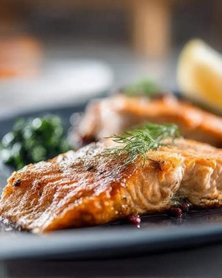 Saumon au four à l’érable prêt à être servi avec des légumes