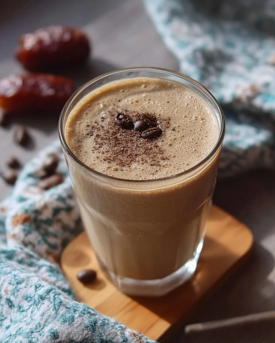 Smoothie au café et aux dattes, riche en goût et en énergie naturelle