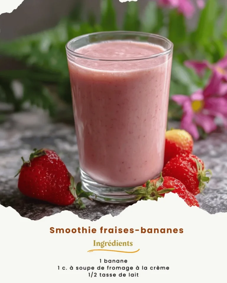 Smoothie frais de fraises et bananes avec une texture crémeuse et savoureuse