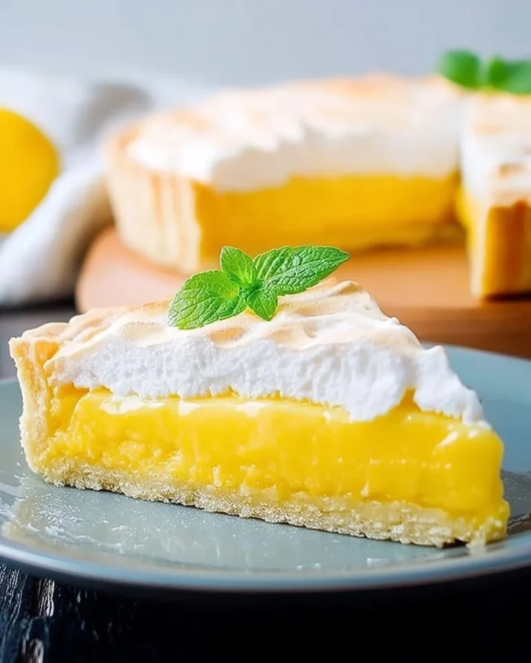 Tarte au citron avec une garniture crémeuse et une croûte dorée