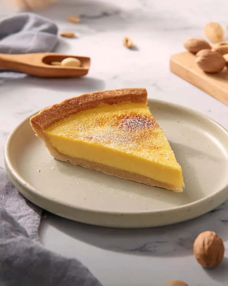 Tarte aux oeufs faite maison, dessert crémeux et savoureux.