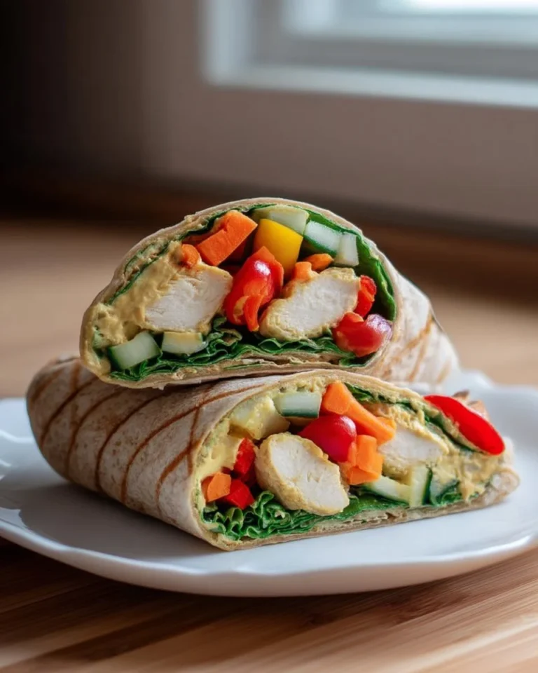 Wrap de poulet et légumes avec une sauce crémeuse délicieuse