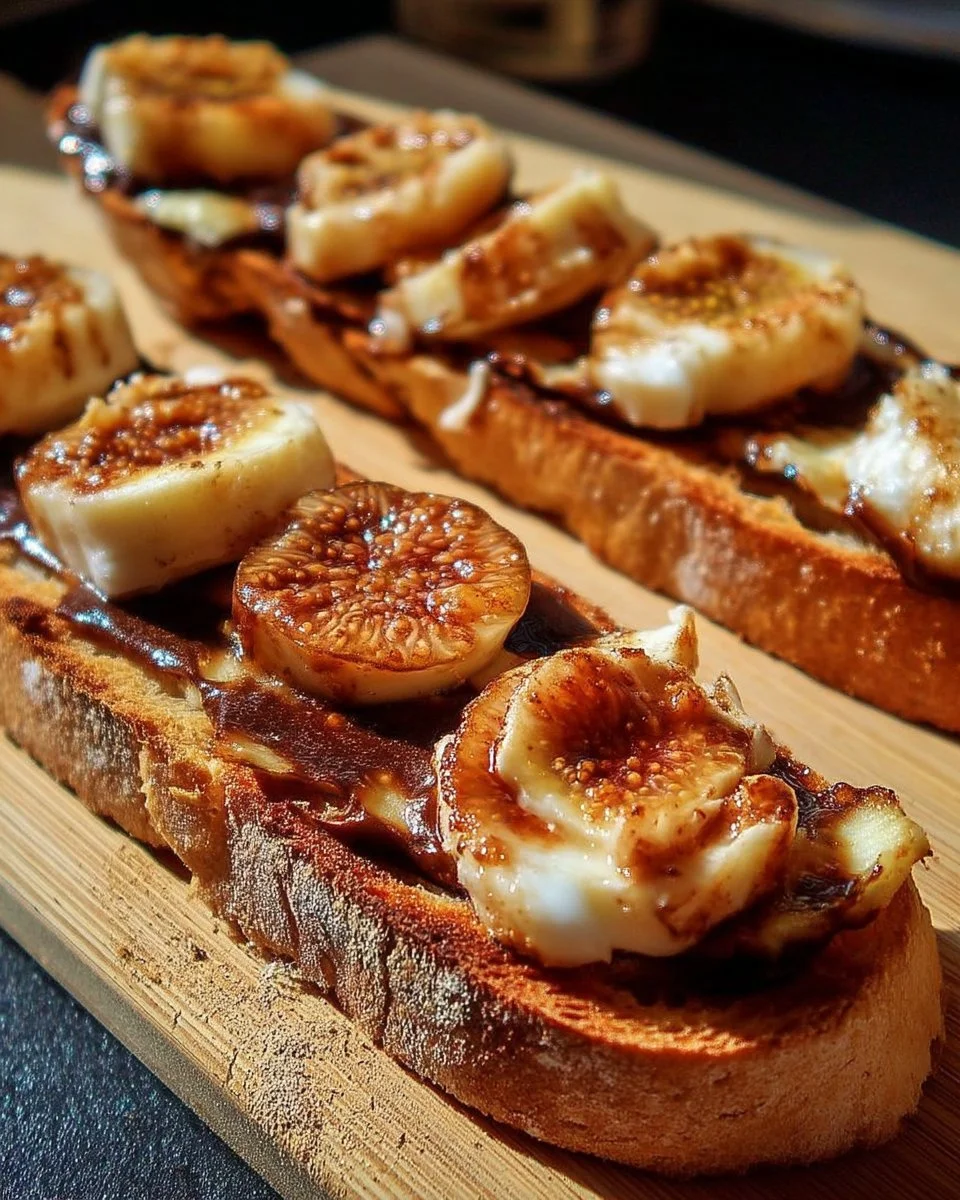 Tartines gratinées au chèvre, figues et miel