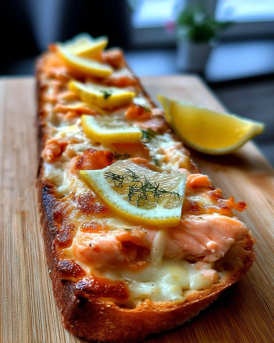 Tartines gratinées au saumon et citron