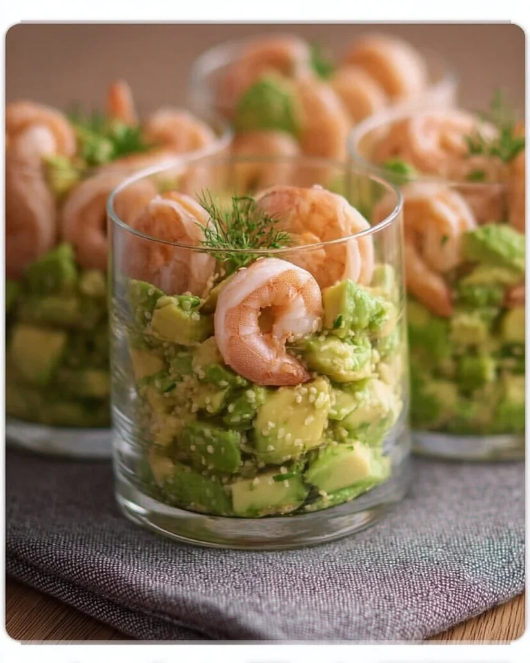 Plat d'avocat et crevettes frais et savoureux