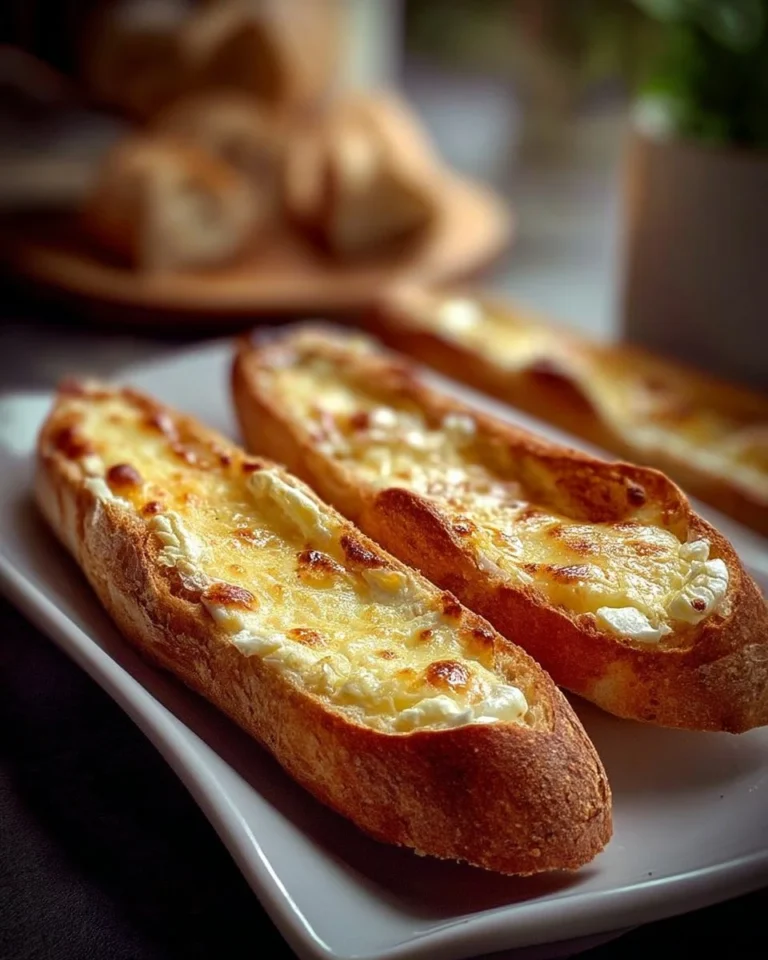 Baguette au chèvre et miel gratinée savoureuse et dorée au four