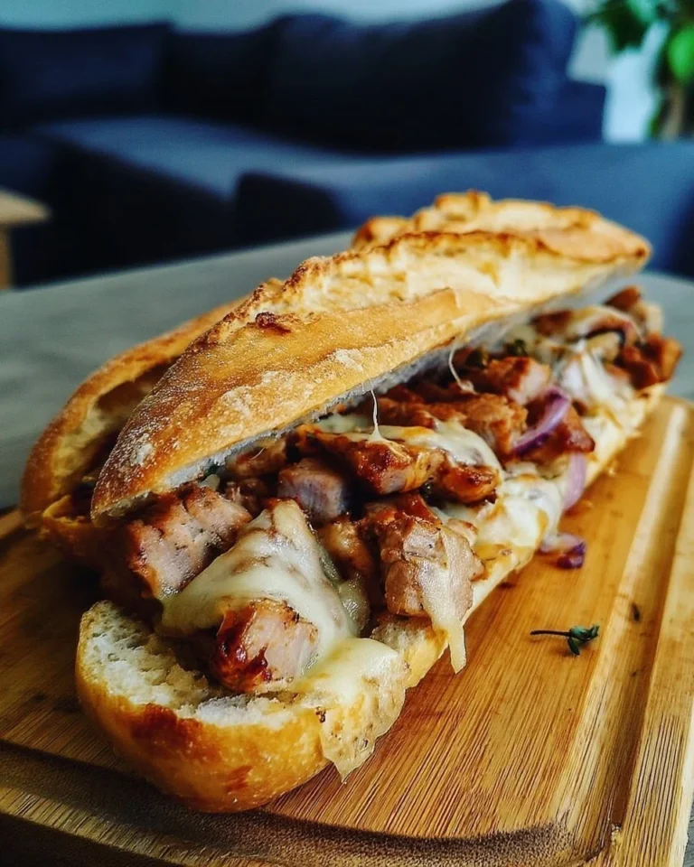 Baguette garnie à la viande grillée, un plat savoureux et authentique