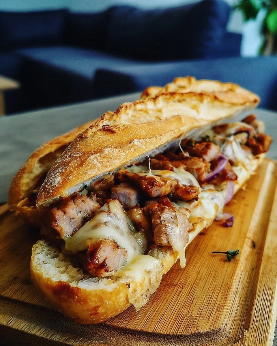 Baguette garnie à la viande grillée, un plat savoureux et authentique