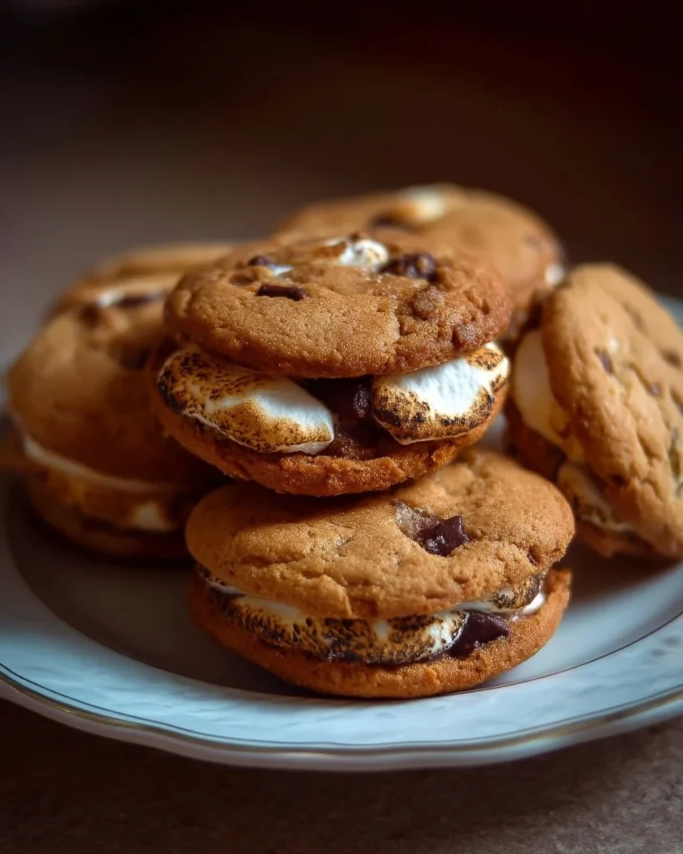 Biscuits s'more au chocolat avec guimauve grillée savoureuse