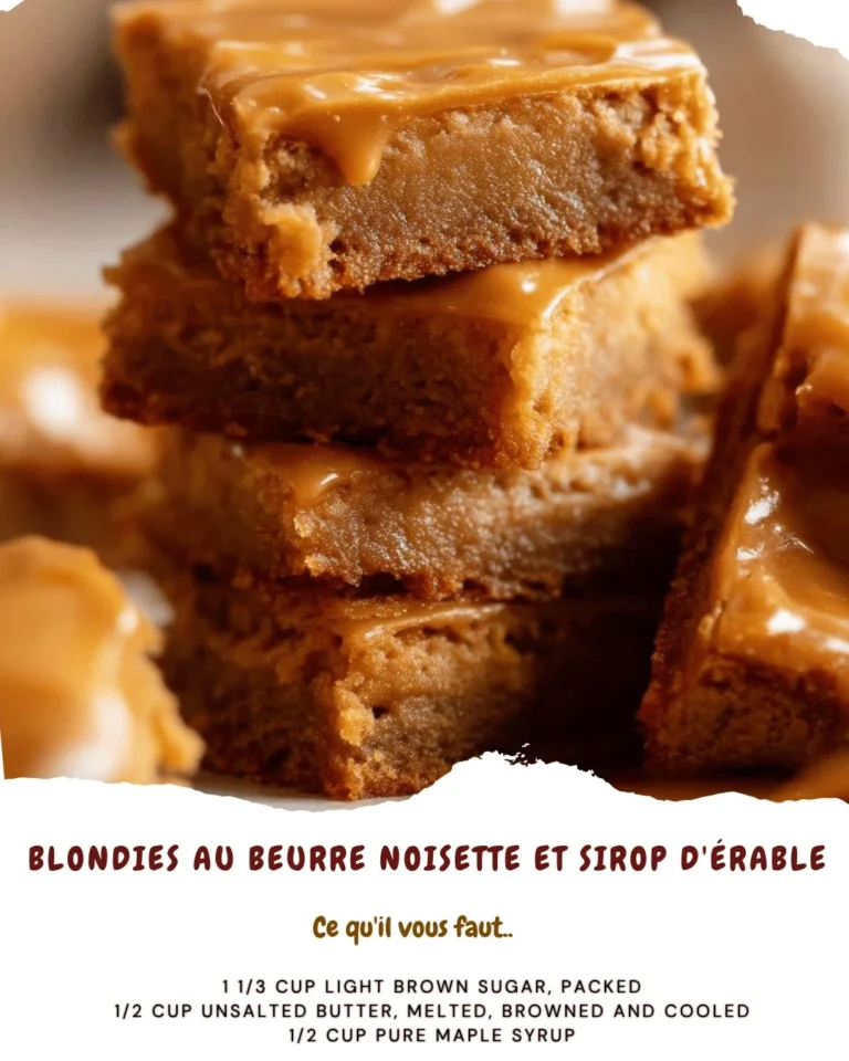 Blondies au beurre noisette et sirop d'érable sur une assiette