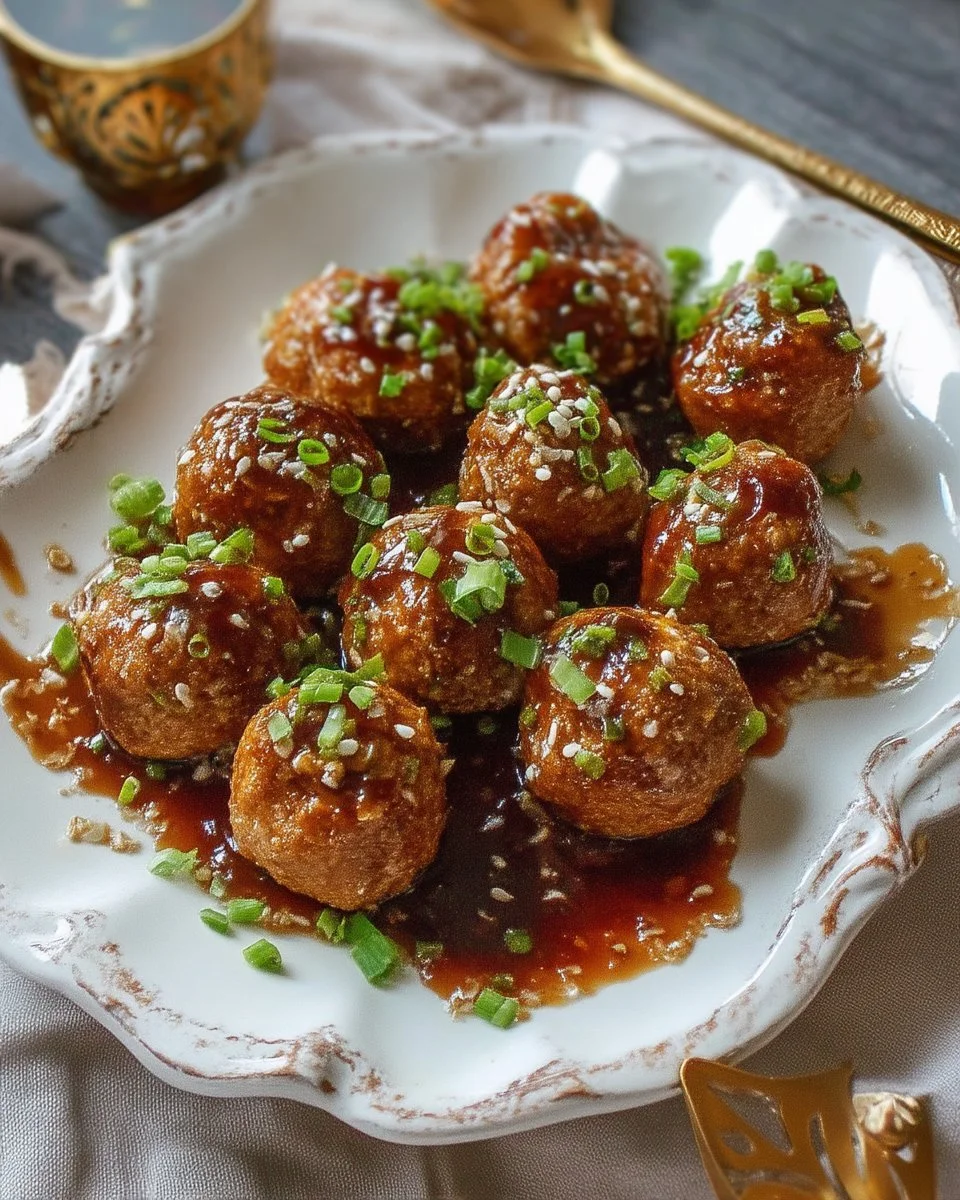 Boulettes asiatiques savoureuses dans une sauce asiatique appétissante