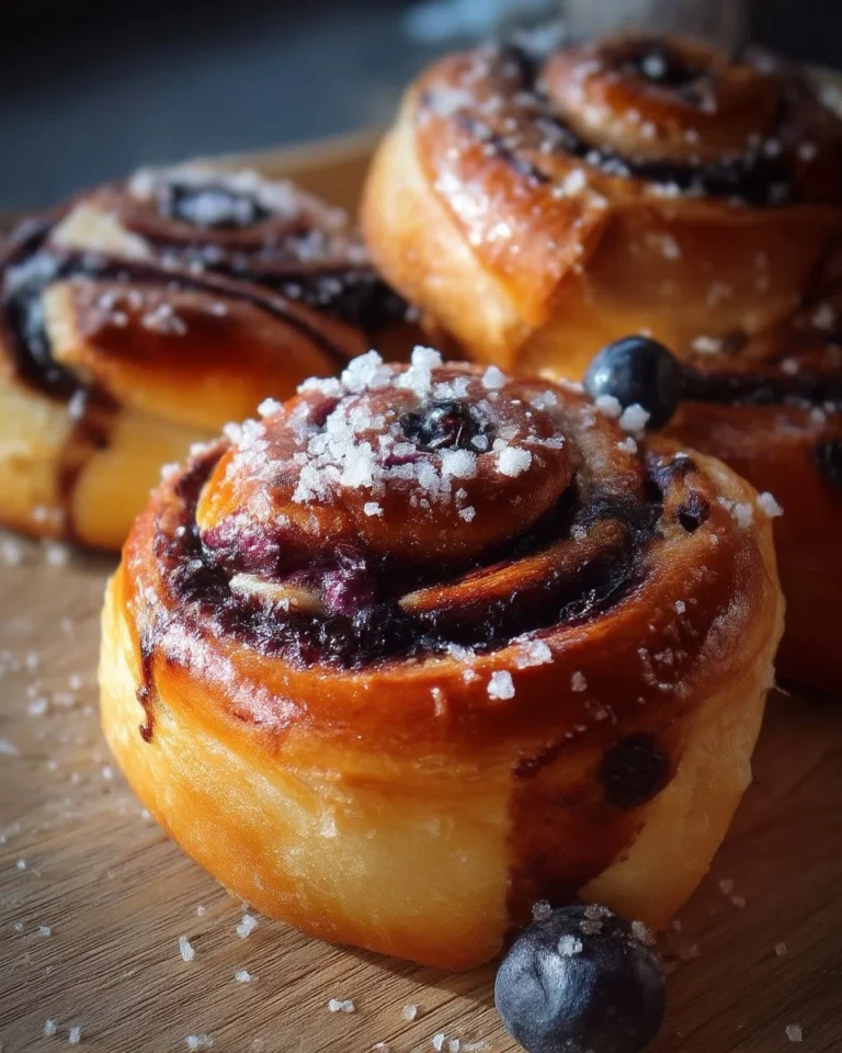 Brioches à la cassonade garnies de chocolat et de bleuets frais