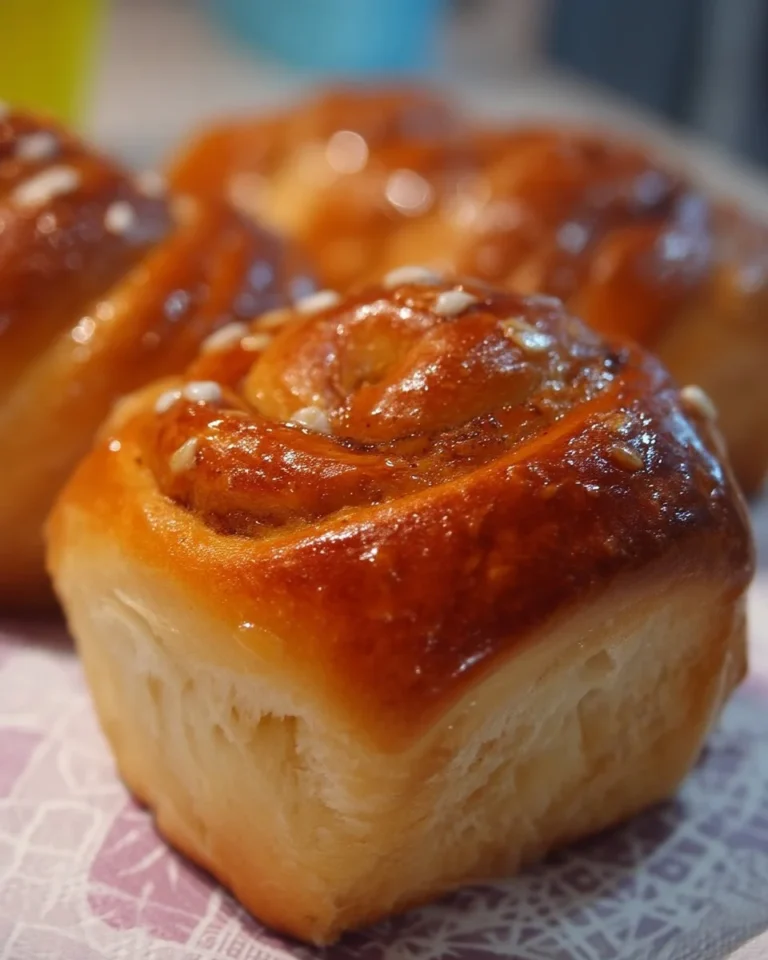Brioches au miel dorées et moelleuses, idéales pour un petit-déjeuner délicieux.