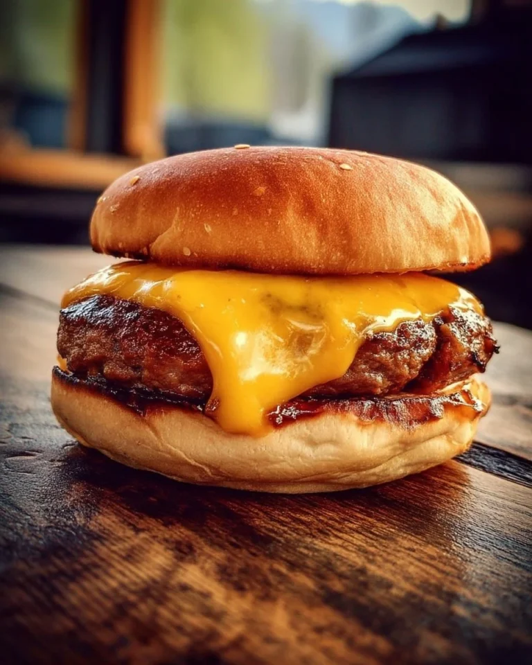 Burger au fromage grillé sur barbecue avec garnitures appétissantes