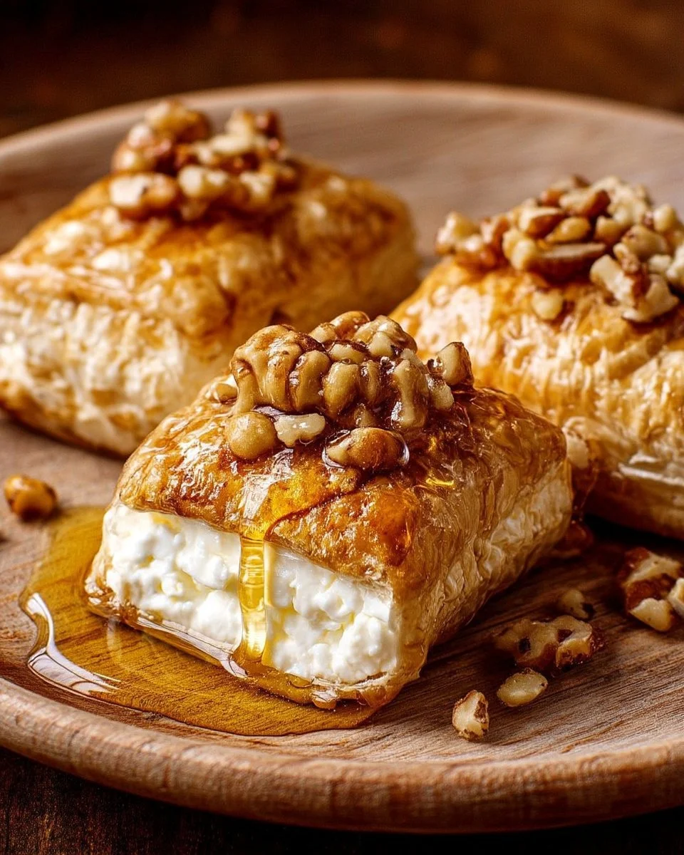 Carrés de chèvre au miel et noix, délicieuse recette gourmande.