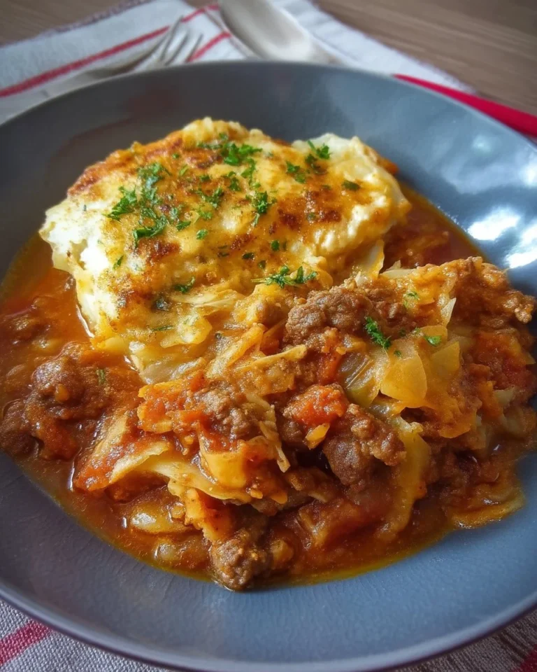 Casserole de bœuf haché au chou - plat savoureux et réconfortant