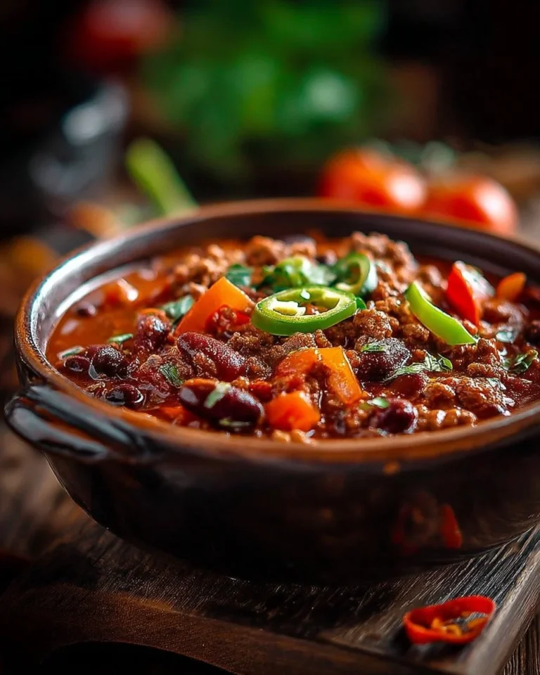 Bol de chili con carne traditionnel avec viande et haricots