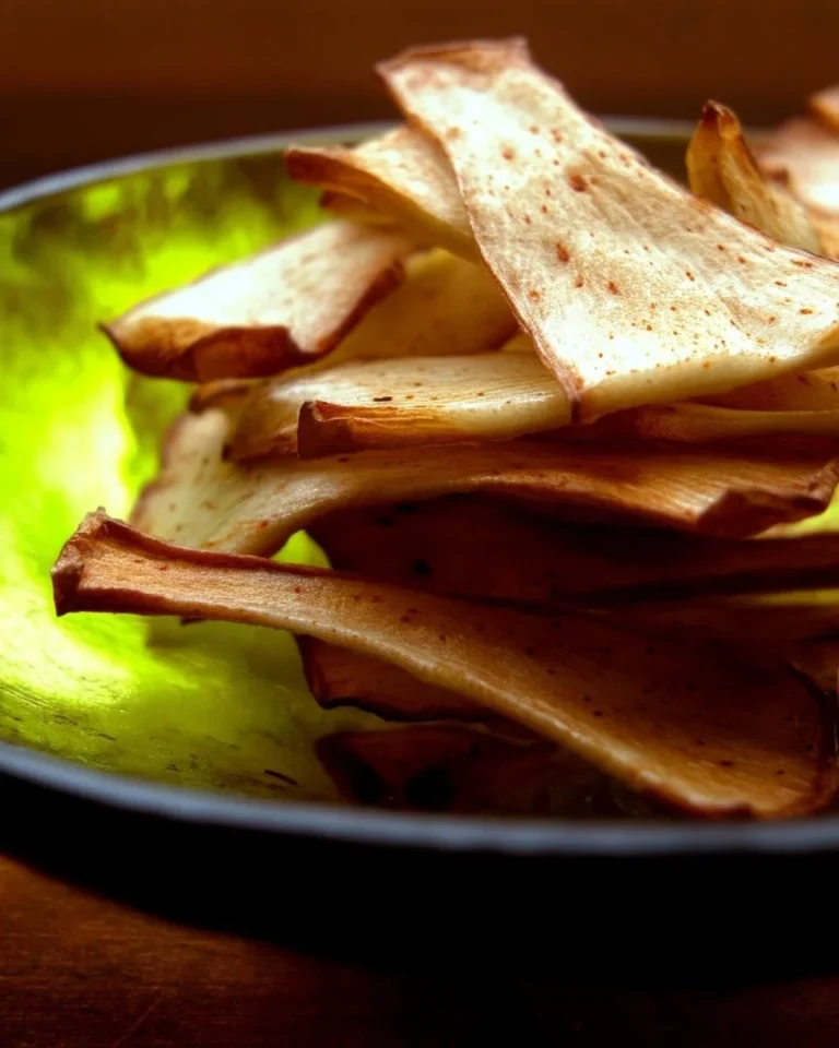 Chips de céleri croustillantes prêtes à être dégustées