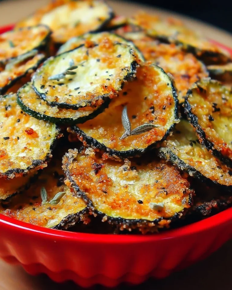 Chips de courgettes ultra-croustillantes sur une assiette