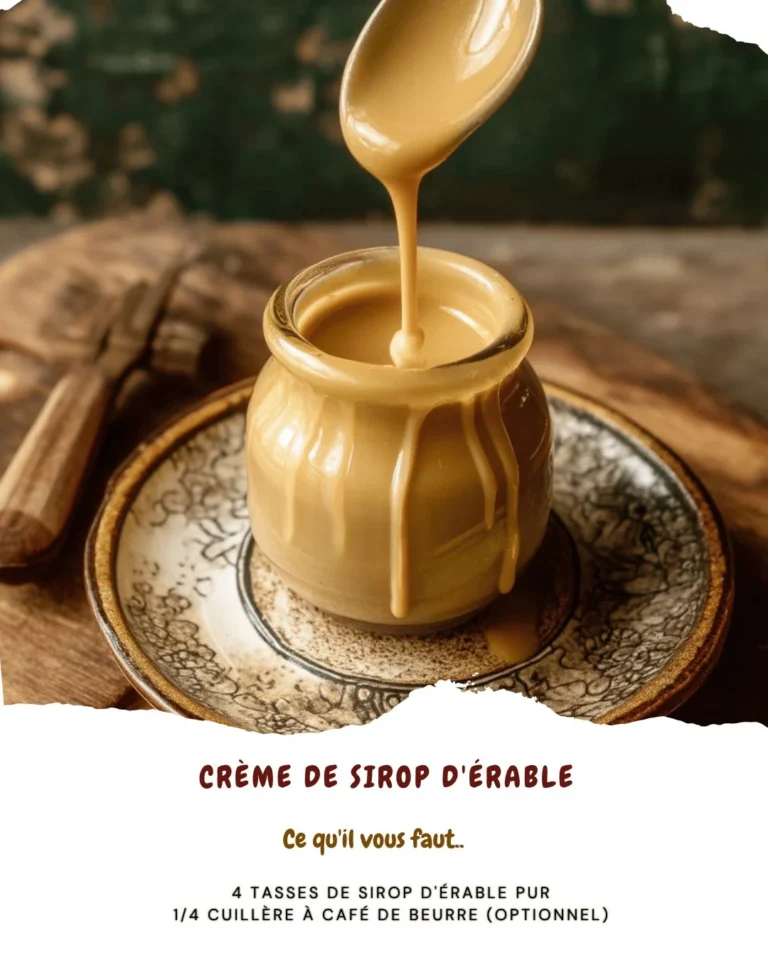 Crème de sirop d'érable on toast with a drizzle of maple syrup