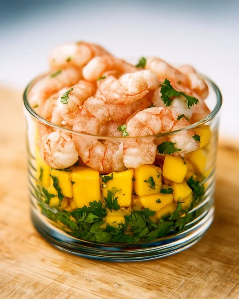 Recette de crevette avec mangue et citron, un plat savoureux et exotique.