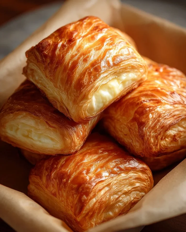 Pâte feuilletée croustillante fraîchement cuite
