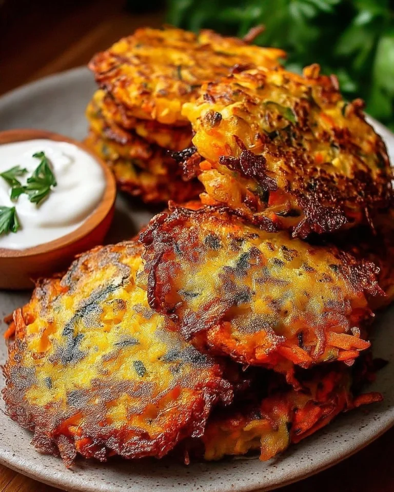 Galettes de légumes croustillantes et délicieuses sur une table