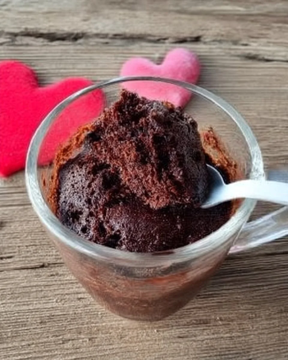 Gâteau au chocolat dans une tasse, parfait pour un dessert express et savoureux.