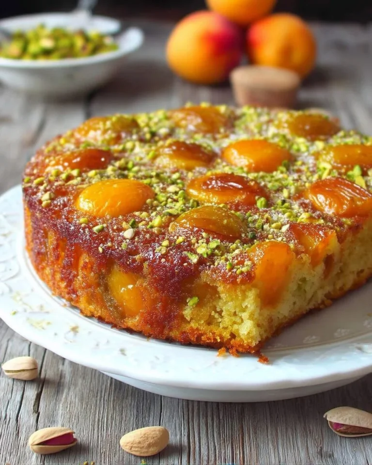 Gâteau aux abricots et pistaches, une délicieuse pâtisserie aux fruits