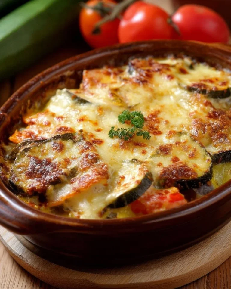 Gratin de légumes au fromage à la française, un plat délicieux et savoureux.