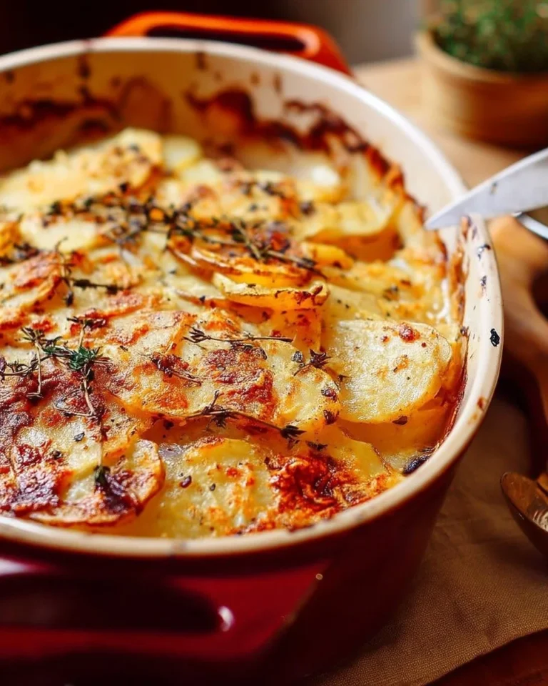 Gratin de pommes de terre rustique, plat savoureux et réconfortant