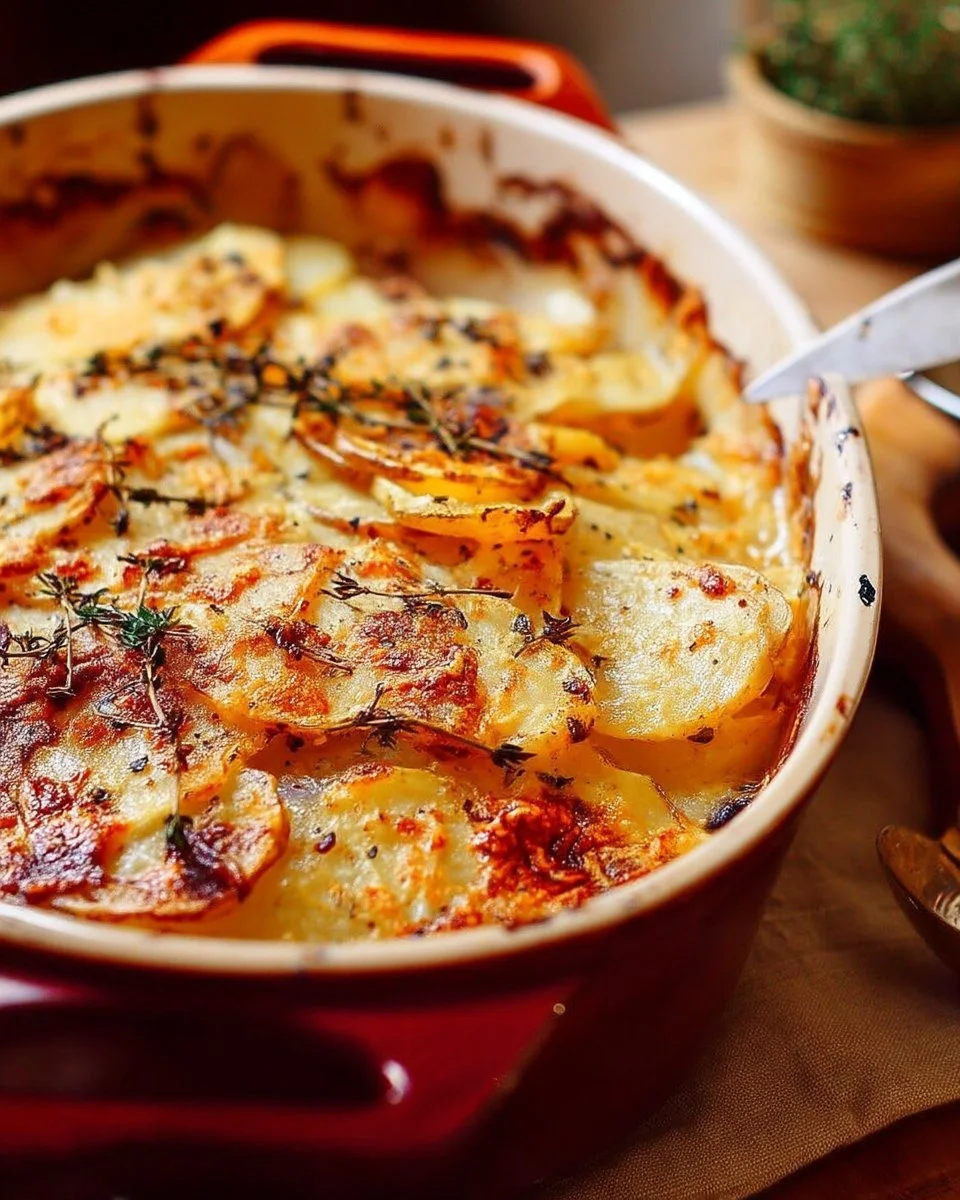 Gratin de pommes de terre rustique, plat savoureux et réconfortant