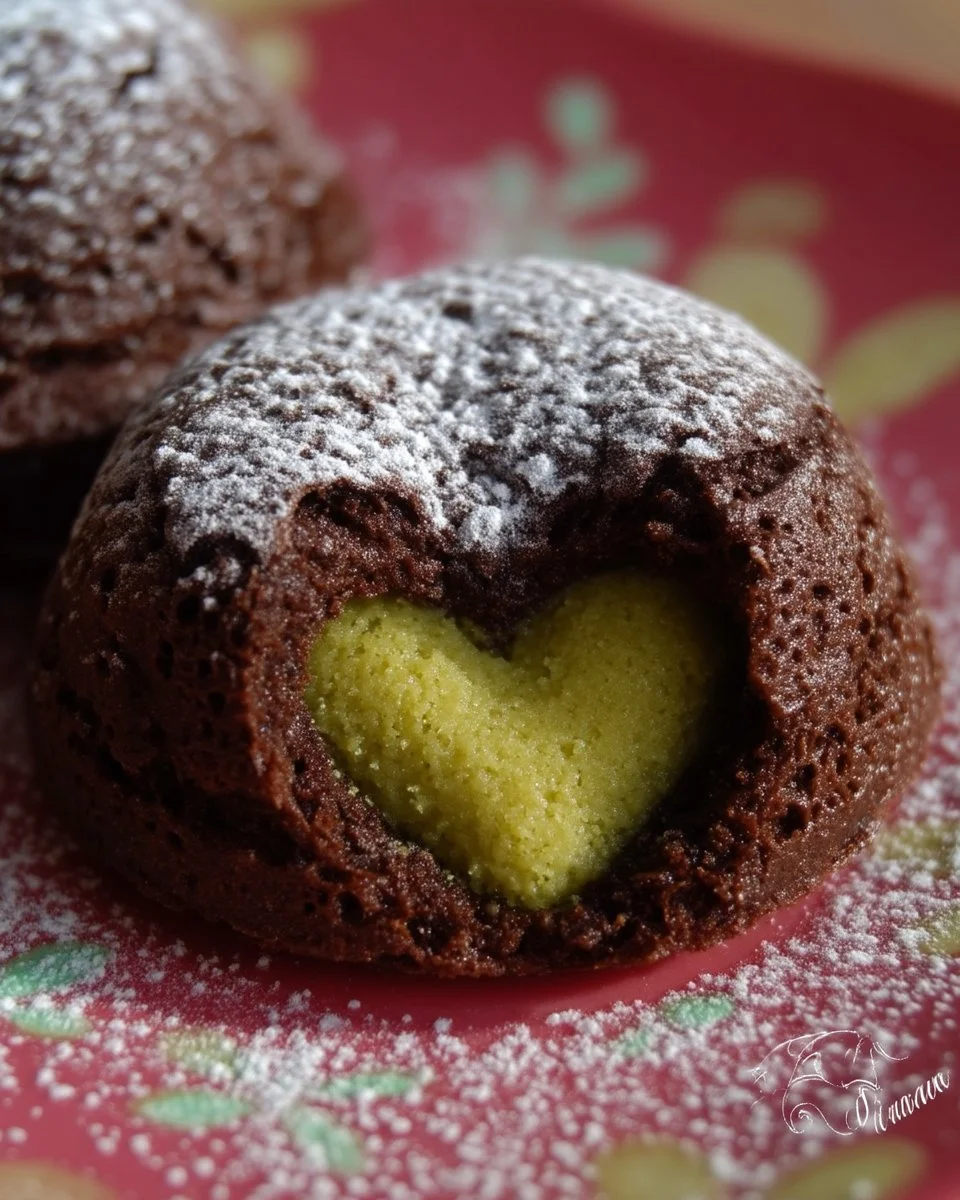 Mi-cuits au chocolat avec un coeur fondant de matcha