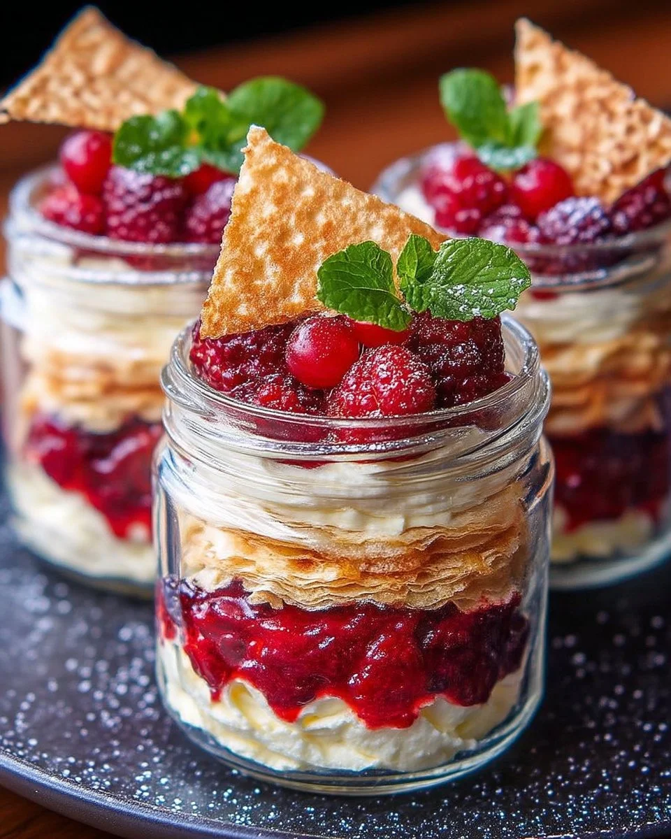 Mille-feuille déstructuré aux fruits rouges, un délicieux dessert gourmet