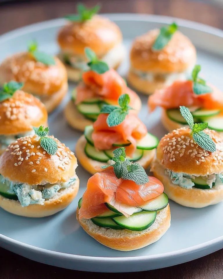 Mini bagels au saumon et concombre, une délicieuse option apéritive