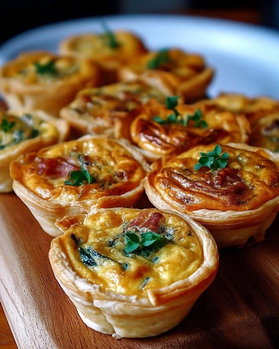Mini quiches lorraine savoureuses et appétissantes pour vos apéritifs.