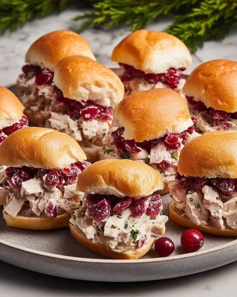 Mini sandwich dinde avec sauce cranberry sur une assiette