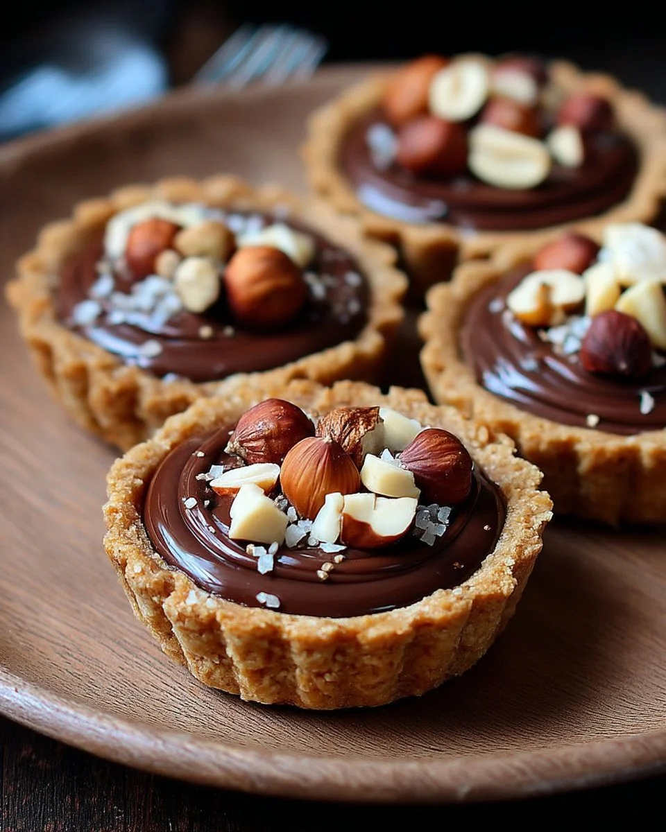 Mini tartelettes au chocolat et noisettes, raffinement et gourmandise