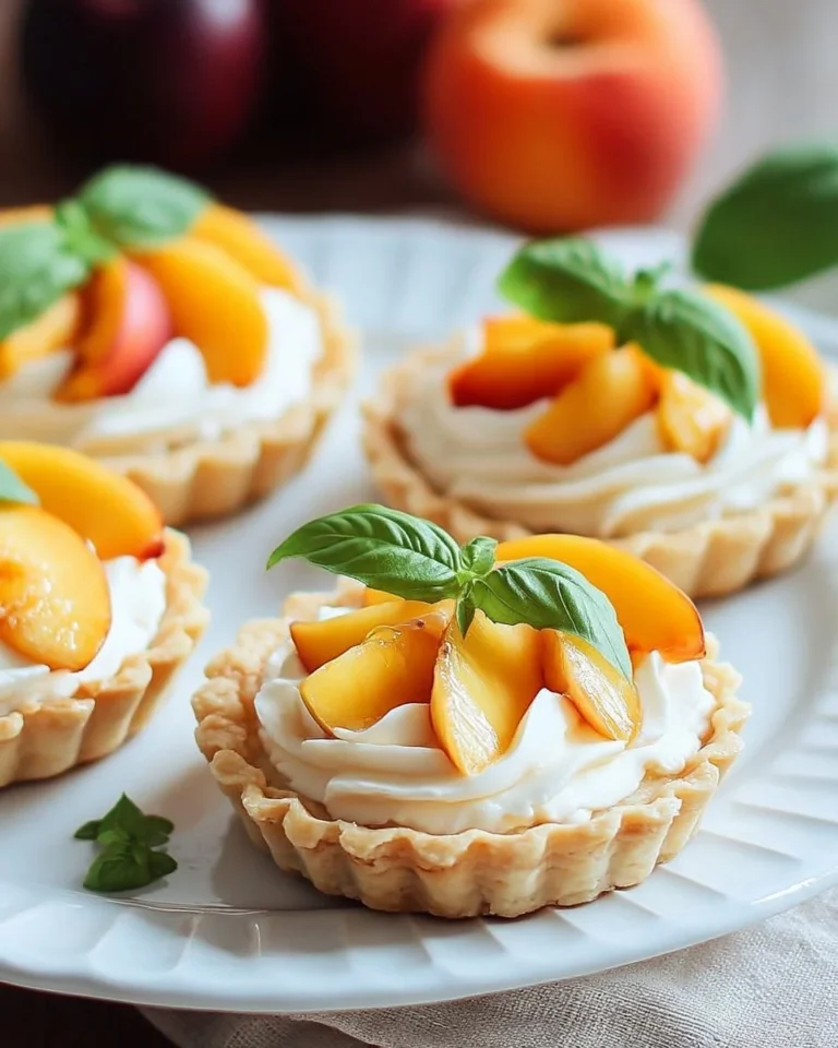 Mini tartelettes aux pêches et fromage frais, une délicieuse recette estivale.