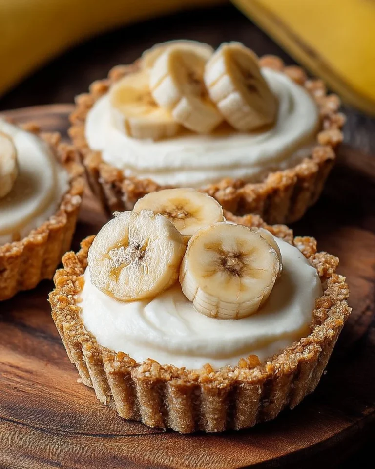 Mini tartelettes gourmandes à la crème de banane, dessert délicieux et raffiné.