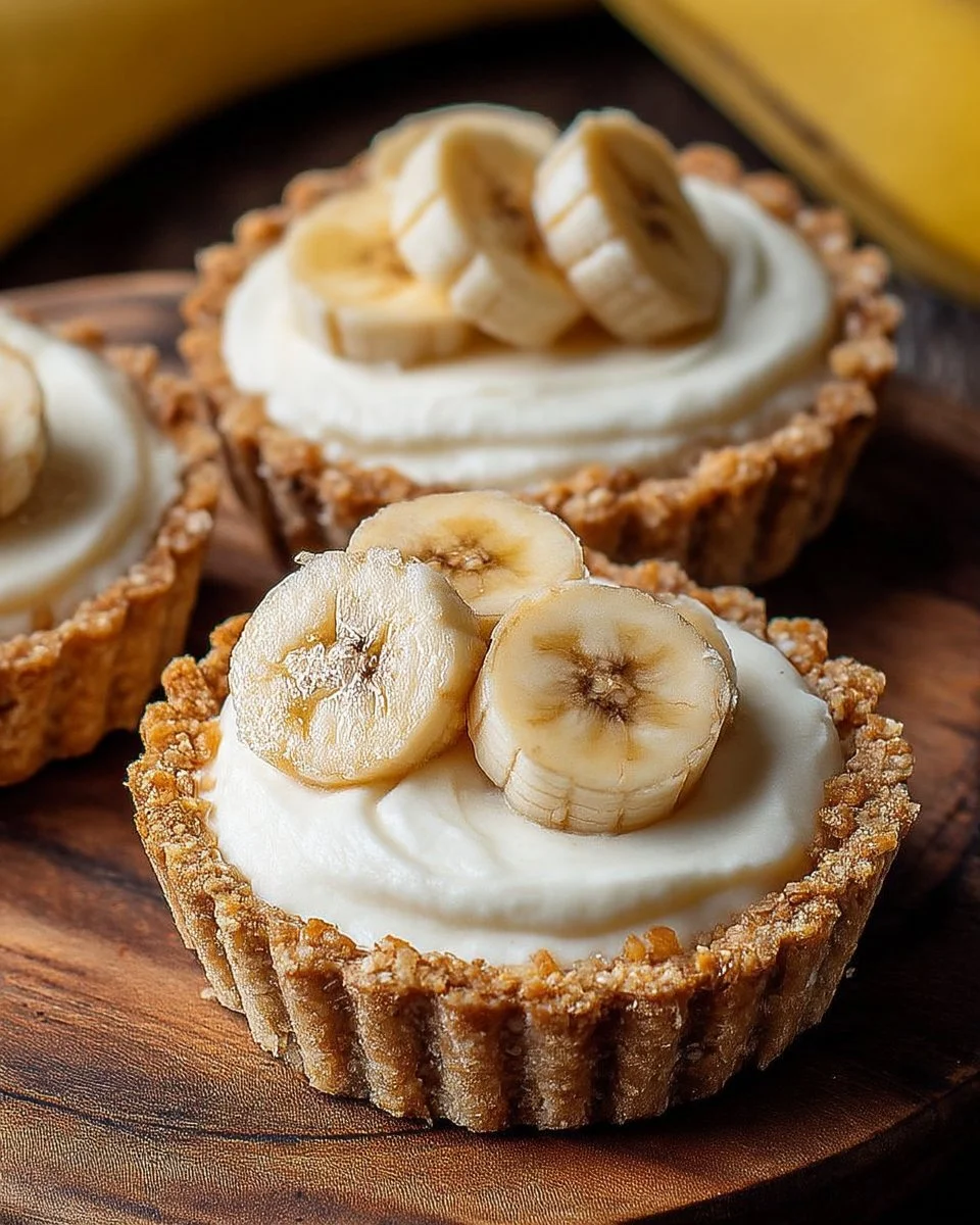 Mini tartelettes gourmandes à la crème de banane, dessert délicieux et raffiné.