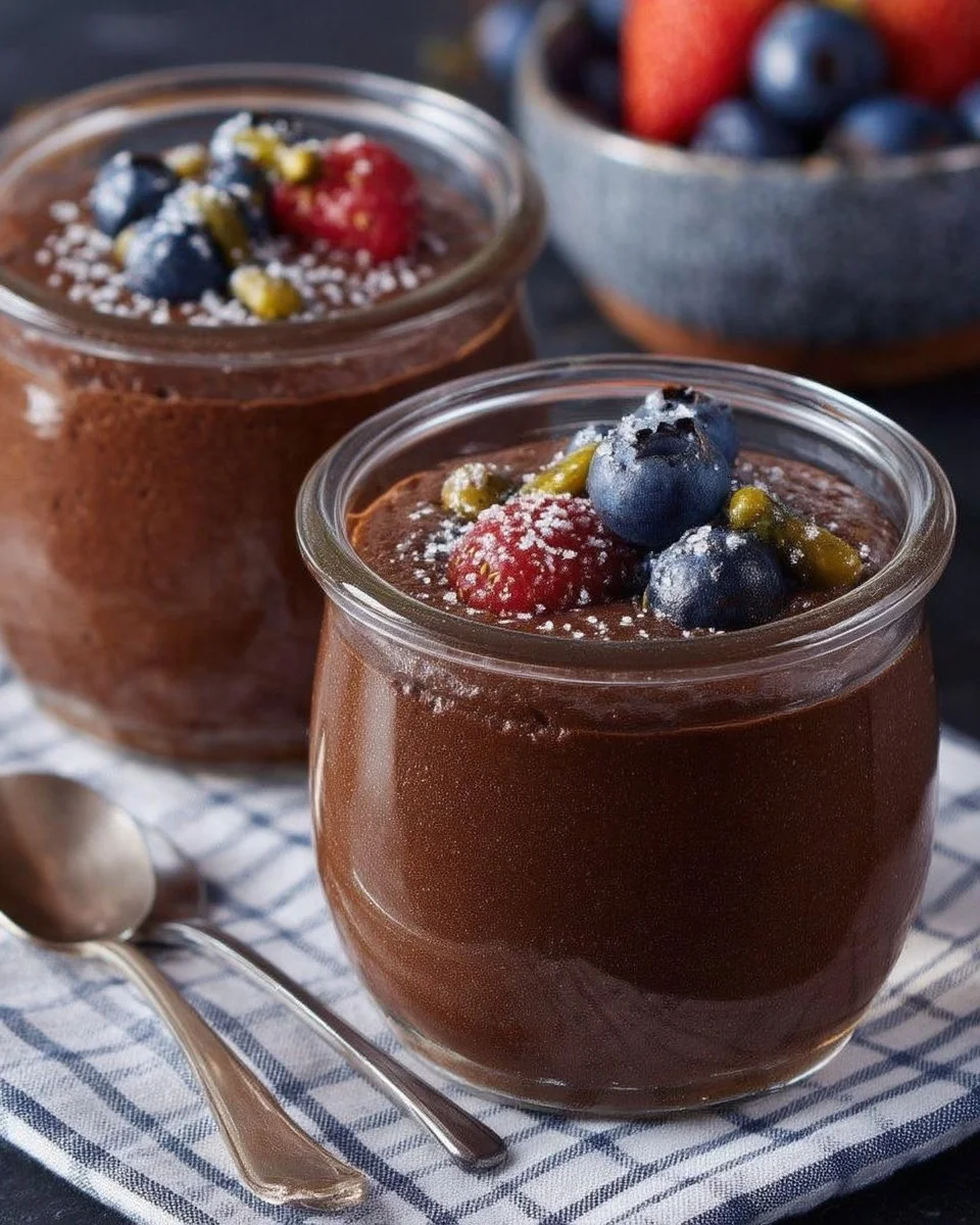 Mousse Choco Olive, dessert au chocolat et olives, savoureux et léger